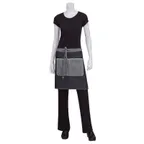 image of Chef Works AW044-BLK-0 - 19"L X 28.5"W Black 100% Cotton Denim Waist Apron