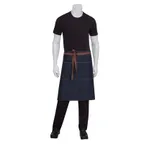 image of Chef Works AW049-IBL-0 Waist Apron, 24"L x 32"W, Indigo Blue, 100% Cotton Denim, Front Pockets