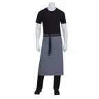 image of Chef Works AW051-IBL-0 Bistro Waist Apron, 30"L x 31-1/2"W, Indigo Blue, Cotton/Poly, Pocket, 2 Pockets