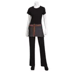 image of Chef Works AW054-BLK-0 - Black 12"L x 23"W Waist Apron, 100% Cotton Denim, 3 Pockets