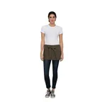 image of Chef Works AWN01-BTP-0 Waist Apron, 12"L X 23"W, Poly/Cotton, Blue/Taupe, 4 Pockets - 1/Case