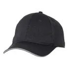 image of Chef Works BCCT-GRY-0 Black Baseball Cap, Cool Vent, Buckle Closure, 100% Polyester, Size, Gray Trim