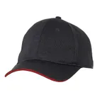 image of Chef Works BCCT-RED-0 Black Baseball Cap, Cool Vent, Red Trim, 100% Polyester, One Size