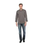 image of Chef Works BCLZ008-GPG-L Hartford Chef Coat, Large Graphite Gray, 65/35 Poly/Cotton Twill, Cool Vent™