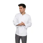 image of Chef Works BCLZ008-WHT-5XL - Chef Coat, 5XL White, 65/35 Twill, Cool Vent™, Dual Zipper, Apron Snap