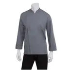 image of Chef Works BCMC010-GRY-M Men's Lansing Chef Coat, Medium, Gray, Cotton/Poly Twill - 1/Box