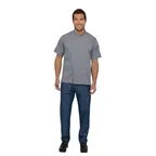image of Chef Works BCSZ009-GRY-XS Chef Coat, Short Sleeve, Gray XS, 65/35 Poly/Cotton Twill, 2‑Way Zipper