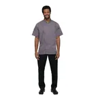 image of Chef Works BCSZ009-PUR-3XL Chef Coat, 3XL Purple Short‑Sleeve, 65/35 Poly‑Cotton Twill, Vent™ Sides