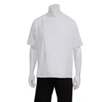 image of Chef Works BCSZ009-WHT-L Springfield Chef Coat, Large White Short‑Sleeve, Poly‑Cotton Twill, Zipper