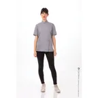 image of Chef Works BCWSZ006-GRY-3XL Women's Chef Coat, 3XL Gray Poly/Cotton Twill, Vent Slits