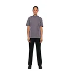 image of Chef Works BCWSZ006-PUR-M Women's Chef Coat, M Purple, Short‑Sleeve, Poly‑Cotton Twill, Cool Vent™