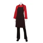image of Chef Works CSAA-BWP-0 Apron, 34-1/4"L x 27"W, Neck Strap, Pockets, PolyCotton, Black/White Pinstripe