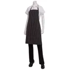 image of Chef Works CSBA-BCS-0 Bib Apron, 34-1/4"L x 27"W, Black Chalk Stripes, 65/35 Poly/Cotton