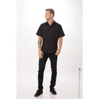 image of Chef Works CSCV-BLK-5XL Cook Shirt, Black, 5XLarge, Short Sleeve, Poly/Cotton