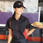 image of Chef Works CSWC-BLM-2XL Women's Cook Shirt, Short Sleeves, Black/Gray, 2XL, 65/35 Poly/Cotton