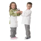 image of Chef Works CWBJ-WHT-S Kids Chef Coat, Double‑Breasted White, Long Sleeve, 65/35 Poly‑Cotton