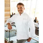 image of Chef Works EWCC-WHT-36 Chef Coat, White 65/35 Poly‑Cotton, Size 36, Thermometer Pockets