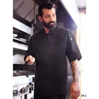 image of Chef Works EWCV-WHT-L Palermo Chef Coat, Large White PolyCotton Short‑Sleeve, Cool Vent™ Pleat
