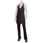 image of Chef Works F23 -BLK-0 Tuxedo Bib Apron, 33"L x 27.5"W, Adjustable Neck Buckle, Patch Pocket, 65/35 Poly/Cotton, Black