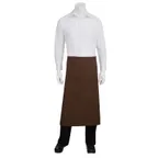 image of Chef Works F24-BLK-0 Bistro Waist Apron, 32"L x 27-1/2"W, Patch Pocket, 65/35 Poly/Cotton, Black