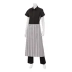 image of Chef Works F24 -BWP-0 Waist Apron, 32"L x 27-1/2"W, Black Pinstripe, 65/35 Poly/Cotton, Patch Pocket