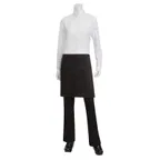 image of Chef Works F28-BLK-0 Bistro Waist Apron, 19"L X 27.5"W, Poly/Cotton, Black - 1/Case