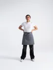 image of Chef Works F28-GRY-0 Waist Apron, Unisex Half Bistro, 19"L x 27.5"W, Grey, 65% Polyester 35% Cotton