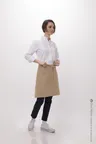 image of Chef Works F28-KHA-0 Bistro Waist Apron, 19"L X 27.5"W, Poly/Cotton, Khaki - 1/Case