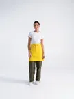 image of Chef Works F28-LEM-0 Bistro Apron, 19"L x 27.5"W, Lemon Unisex, Points, 65% Polyester/35% Cotton