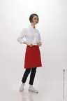 image of Chef Works F28-Red-0 Bistro Waist Apron, 19"L X 27.5"W, Poly/Cotton, Red - 1/Case
