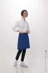 image of Chef Works F28-ROY-0 Half Bistro Waist Apron, 19"L x 27.5"W, Unisex, Royal Blue, Poly/Cotton Blend