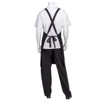 image of Chef Works F35 -BLK-0 Bib Apron, 35-1/2"L x 31"W, Cross-Back Ties, 2 Pockets, Poly/Cotton, Black