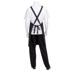 image of Chef Works F35 -BWP-0 Bib Apron, 35.5"L x 31"W, Ties, 2 Pockets, 65/35 PolyCotton, Black Pinstripe