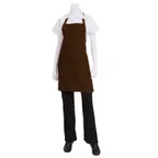 image of Chef Works F53-BLK-0 Bib Apron, 30.5"L x 24"W, Neck Strap, 2 Pockets, 65/35 PolyCotton, Black