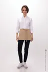 image of Chef Works F9-KHA-0 Waist Apron, 12"L x 23"W, 3 Pockets, Khaki, 65/35 Poly/Cotton