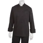 image of Chef Works JLLS-BLK-4XL - Calgary Chef Coat, 4XL Black, Long Sleeves, Cool Vent™ Yoke, Classic Fit