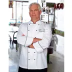 image of Chef Works MICC-WHT-XL - Chef Coat, XL White Poly/Cotton, Black Piping, Long Sleeves, Double‑Breasted