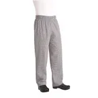 image of Chef Works NBMZ-SCH-4XL Chef Pants, 4XL, Poly/Cotton, Black/White Check, Waistband, Fly, Pockets