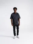 image of Chef Works PCSS-CHR-4XL Chef Coat, Charcoal Short Sleeve, 65% Polyester/35% Cotton, Size 4XL