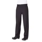 image of Chef Works PS005-BLK-44 Chef Pants, Fit, Size 44, 65/35 PolyCotton, Black, Double‑Needle Stitch