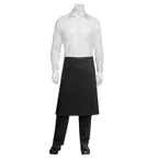 image of Chef Works REVF24-BLK-0 Waist Apron, 27"L x 26"W, Reversible, 3 Pockets, 65/35 Poly/Cotton, Black