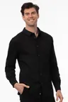 image of Chef Works SES02-BLK-3XL Men's Seville Shirt, Black, 3XL, Poly/Cotton/Elastane, Stretch Fabric