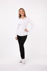 image of Chef Works SES02W-WHT-2XL Women's Seville Shirt, 2XL, White, Poly/Cotton/Elastane Stretch Fabric