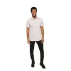 image of Chef Works SHC01-TAU-2XL Cook Shirt, Men's 2XL, Taupe, Short Sleeve, Snap Front, Poly/Cotton