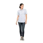 image of Chef Works SHC01W-BLU-L Women's Havana Cook Shirt, Large, Blue, Poly/Cotton