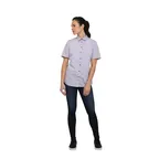 image of Chef Works SHC01W-PUR-L Women's Havana Cook Shirt, Large, Purple, Poly/Cotton