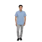 image of Chef Works SHC02-BLU-M Men's Gingham Cook Shirt, Medium, Blue, Poly/Cotton, Short Sleeve