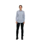image of Chef Works SHC05W-SBE-L Women's Cook Shirt, Long Sleeve, Strong Blue, Large, Poly/Cotton
