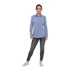 image of Chef Works SHC06W-BLU-S Women's Chambray Cook Shirt, Small, Blue, Poly/Cotton, Long Sleeve