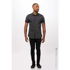 image of Chef Works SHC07-BLK-M Men's Charleston Cook Shirt, Medium, Black, Poly/Cotton